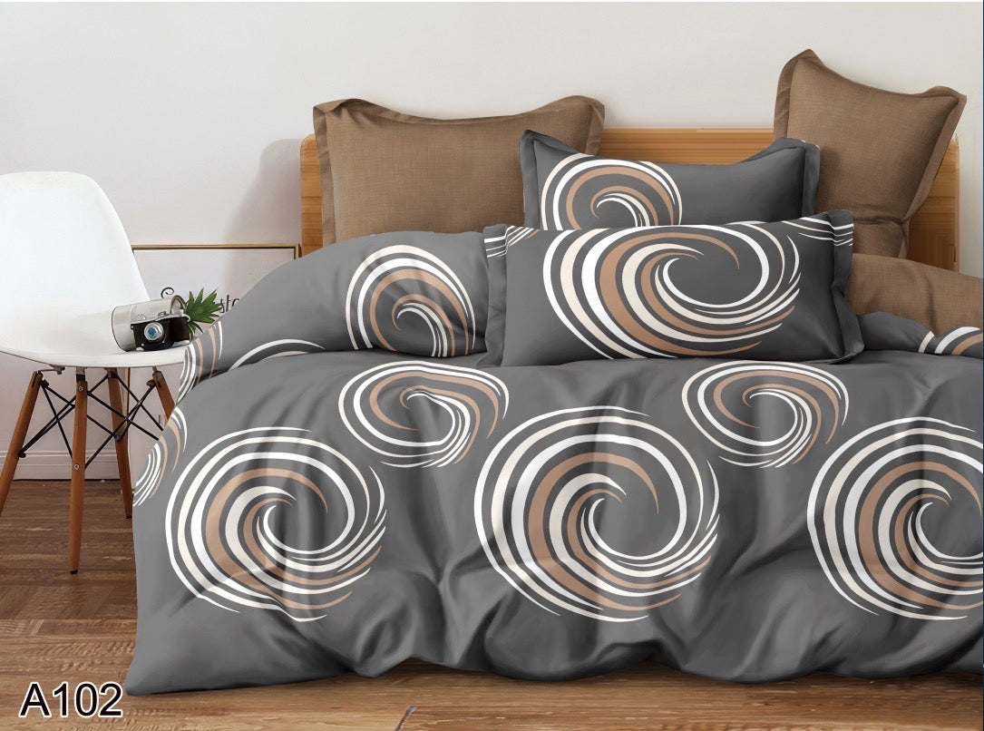 KOMPLET POŚCIELI 5D 100% SATYNA-BAWEŁNA 4CZ. 200/220