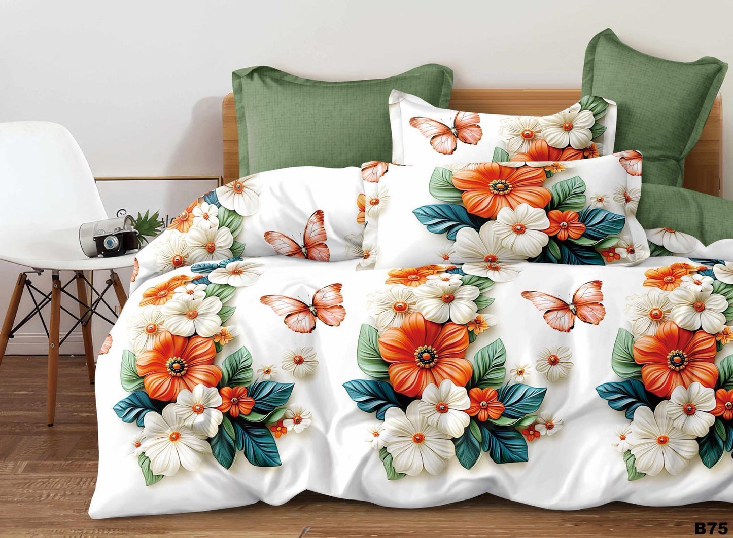 KOMPLET POŚCIELI 5D 100% SATYNA-BAWEŁNA 4CZ. 200/220