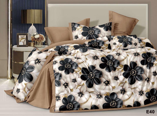 KOMPLET POŚCIELI 5D 100% SATYNA-BAWEŁNA 4CZ. 200/220