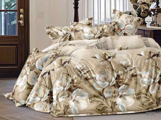 KOMPLET POŚCIELI 5D 100% SATYNA-BAWEŁNA 4CZ. 200/220