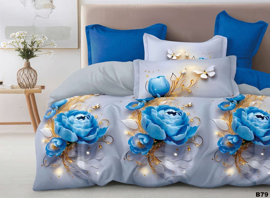 KOMPLET POŚCIELI 5D 100% SATYNA-BAWEŁNA 4CZ. 200/220