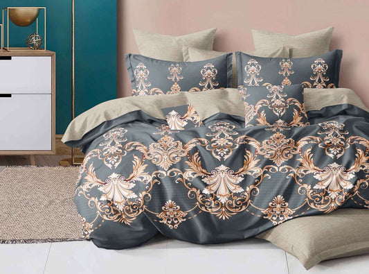 KOMPLET POŚCIELI 5D 100% SATYNA-BAWEŁNA 4CZ. 200/220