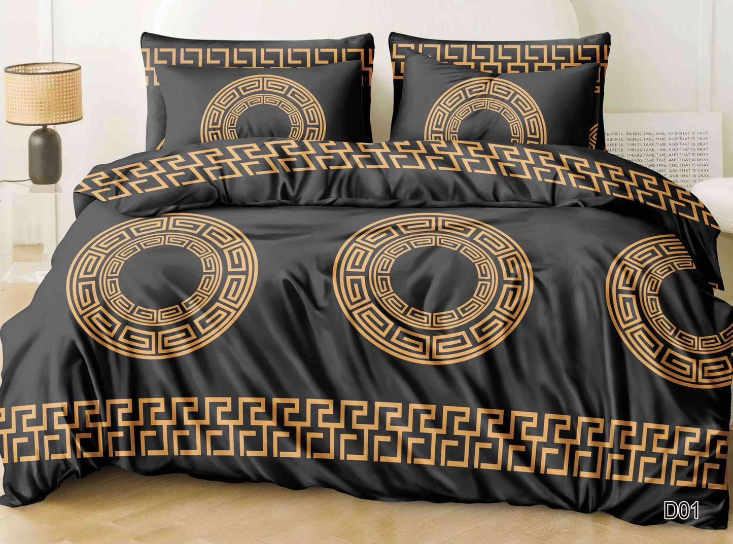 KOMPLET POŚCIELI 5D 100% SATYNA-BAWEŁNA 4CZ. 200/220