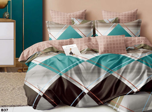 KOMPLET POŚCIELI 5D 100% SATYNA-BAWEŁNA 4CZ. 200/220