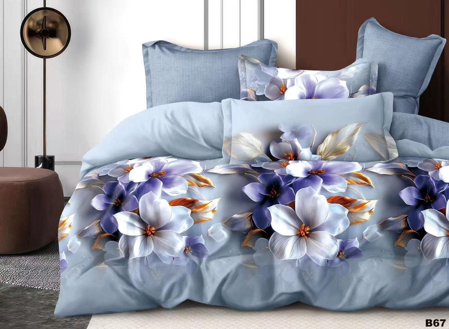 KOMPLET POŚCIELI 5D 100% SATYNA-BAWEŁNA 4CZ. 200/220