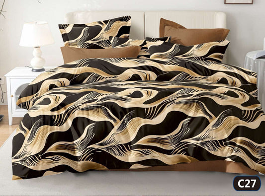 KOMPLET POŚCIELI 5D 100% SATYNA-BAWEŁNA 4CZ. 200/220