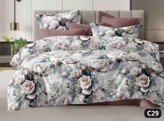 KOMPLET POŚCIELI 5D 100% SATYNA-BAWEŁNA 4CZ. 200/220