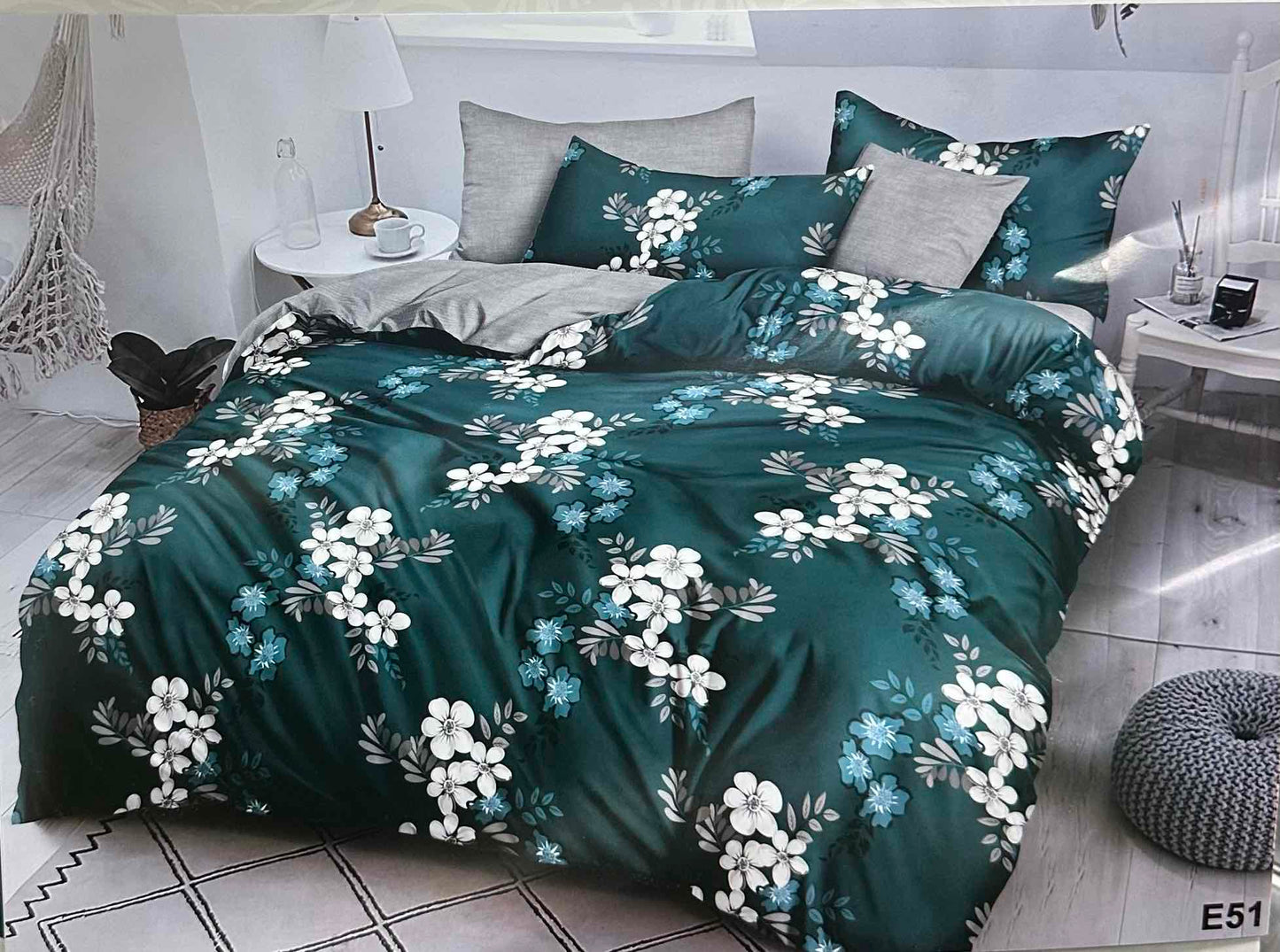 KOMPLET POŚCIELI 5D 100% SATYNA-BAWEŁNA 4CZ. 200/220