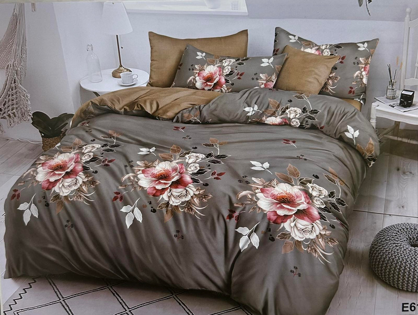 KOMPLET POŚCIELI 5D 100% SATYNA-BAWEŁNA 4CZ. 200/220