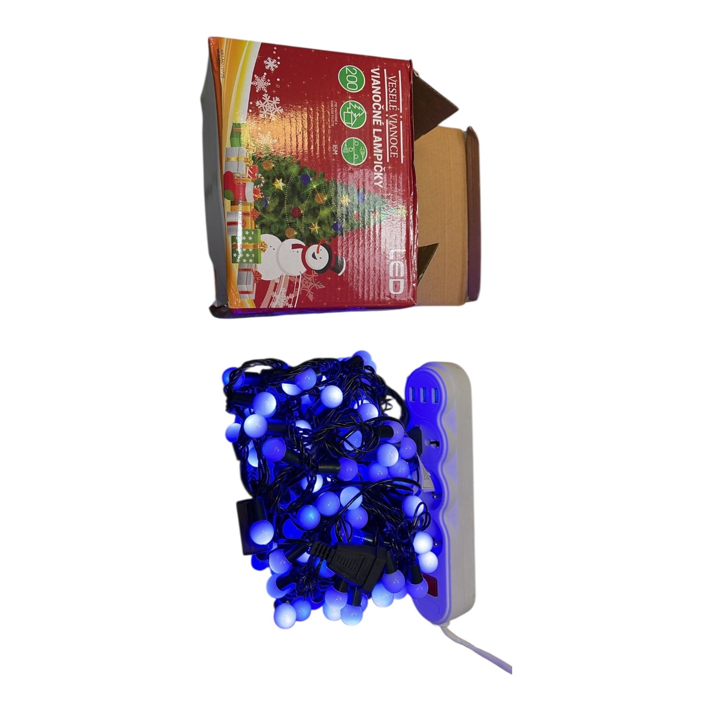 LAMPKI CHOINKOWE 200 LED KULKI 16M NIEBIESKI