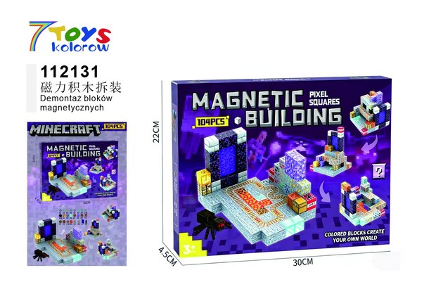 KLOCKI MAGNETYCZNE MINECRAFT 104 PCS.