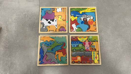 PUZZLE EDUKACYJNE DREWNIANE 17 X 17 CM