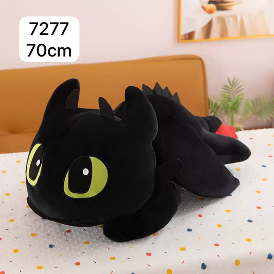 MASKOTKA SMOK LEŻĄCY CZARNE 70 CM