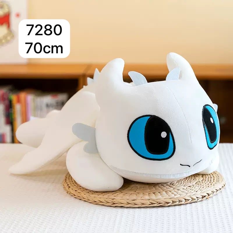 MASKOTKA SMOK LEŻĄCY BIAŁE 70 CM